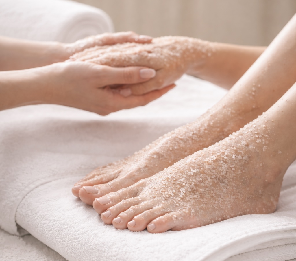 Mani pedi with scrub 