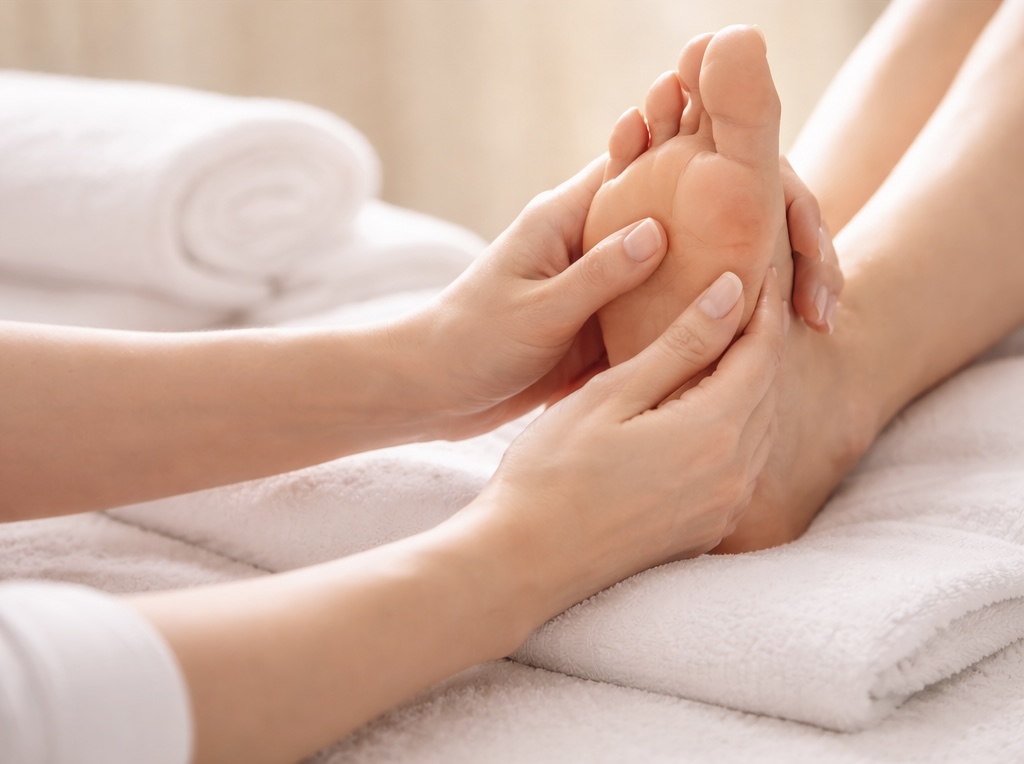 Foot care with massage 
